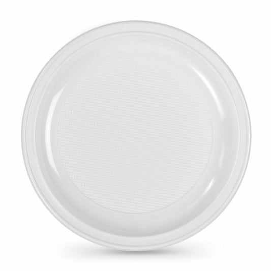 Set of reusable plates Algon Circular White Plastic 28 x 28 x 2 cm (24 Units)