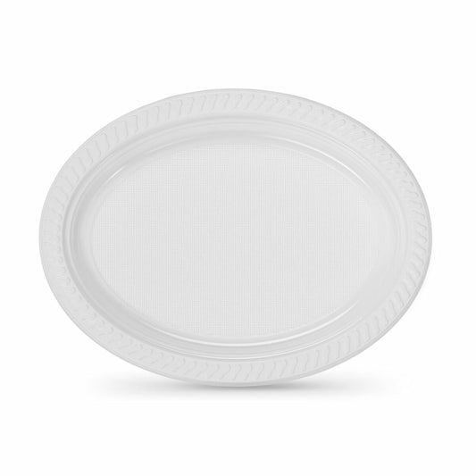 Set of reusable plates Algon White Plastic Oval 27 x 21 x 2 cm (36 Units)