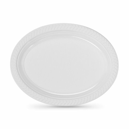 Set of reusable plates Algon White Plastic Oval 30 x 23 cm (36 Units)