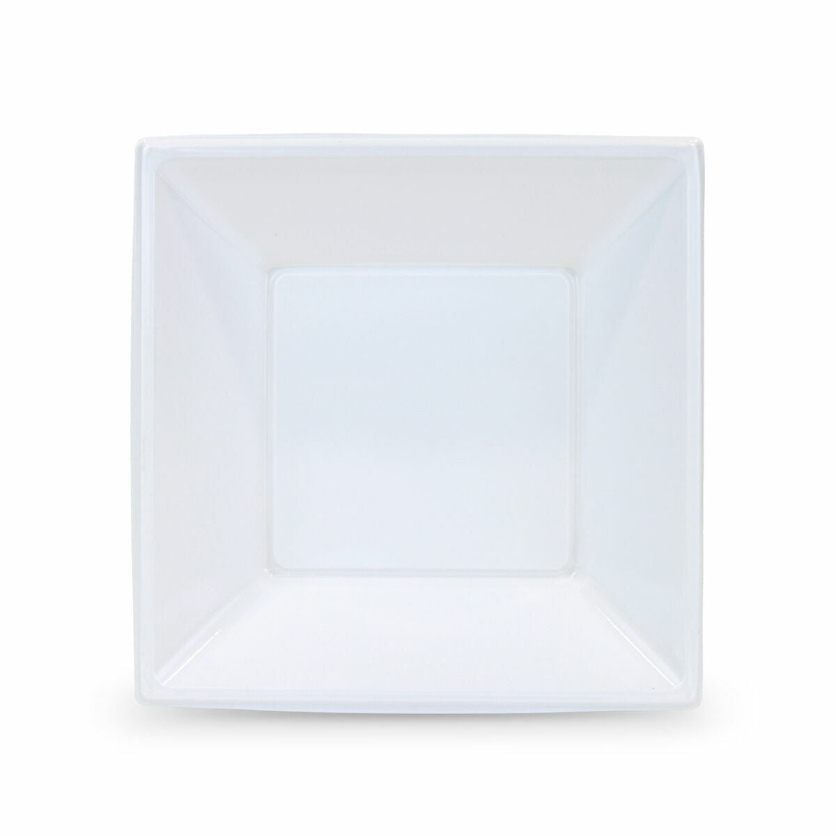 Set of reusable plates Algon Squared White Plastic 18 x 18 x 4 cm (24 Units)