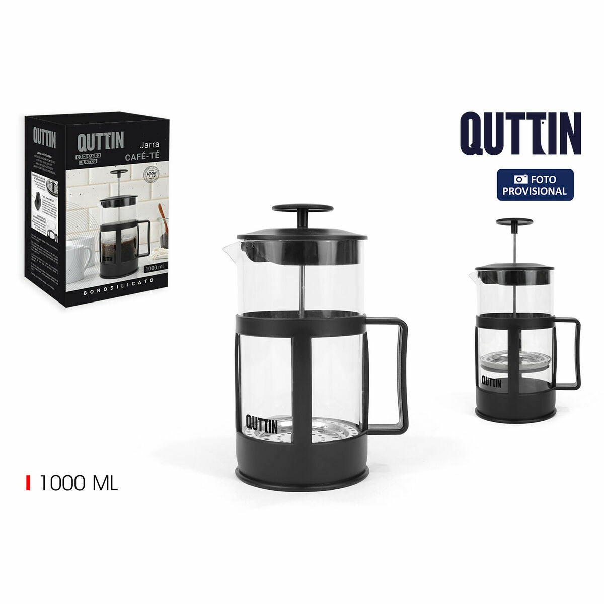 Cafetière with Plunger Quttin 1 L