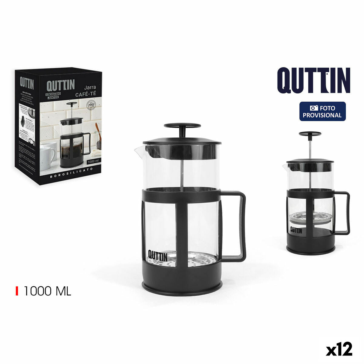 Cafetière with Plunger Quttin 1 L