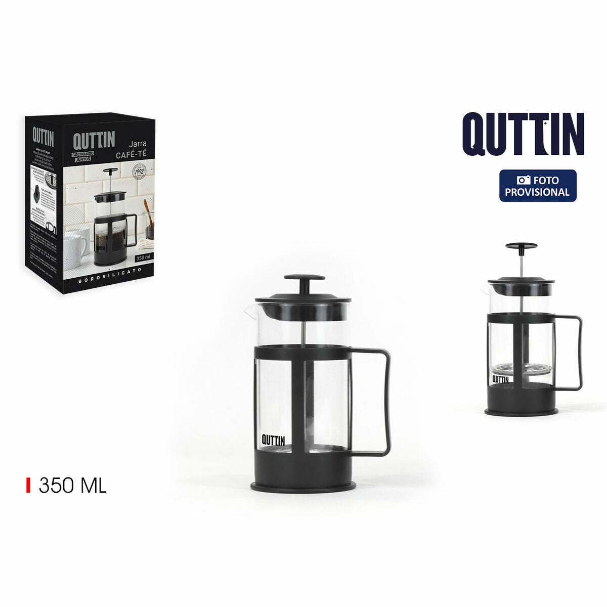 Cafetière with Plunger Quttin 350 ml 10 x 8 x 15,5 cm