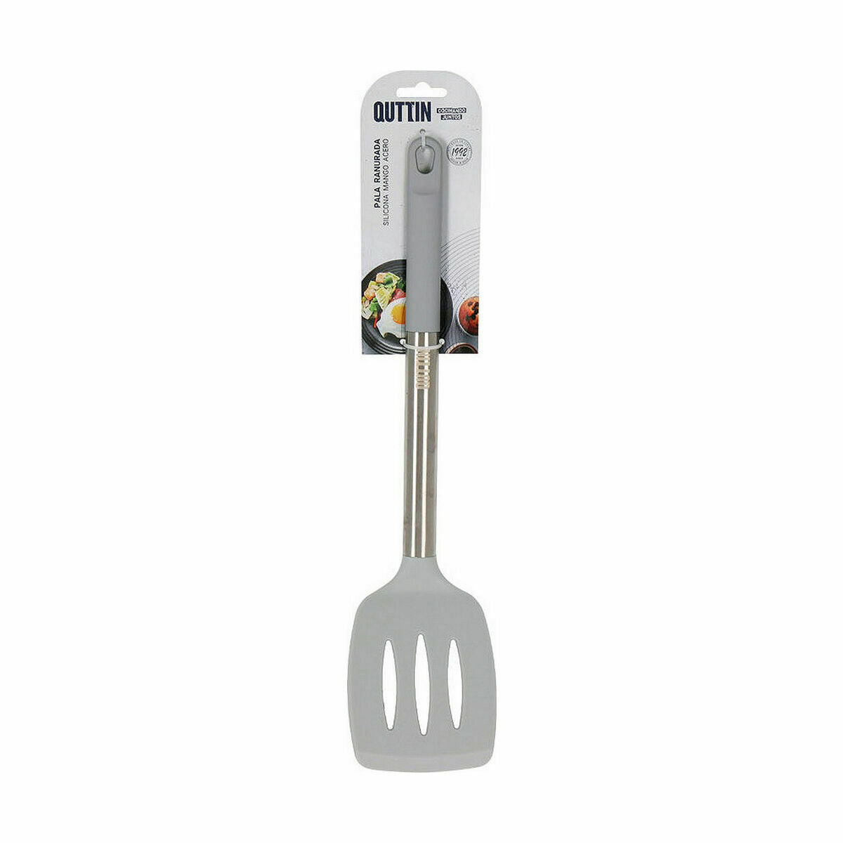 Kitchen Spatula Quttin Grey Silicone Steel 36 x 8,5 cm (24 Units)