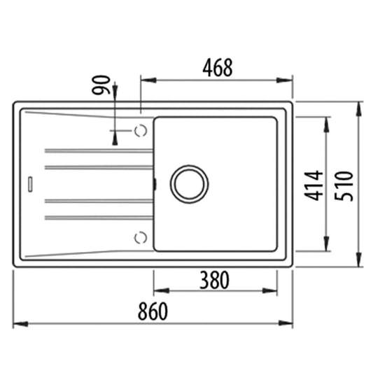 Sink with One Basin Teka Stone 50BTG Grey