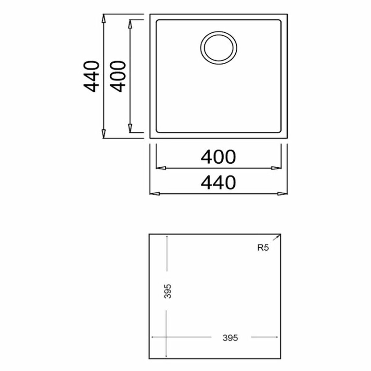 Sink with One Basin Teka SQUARE 40.40 TG