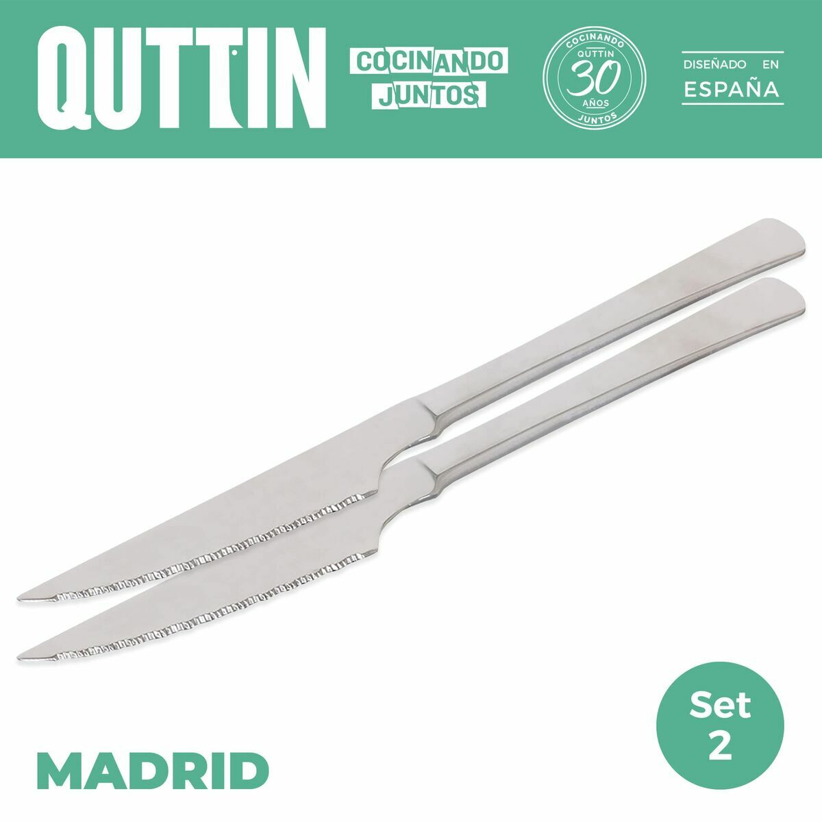 Meat Knife Set Madrid Quttin Madrid (21 cm) 2 Pieces (12 Units)