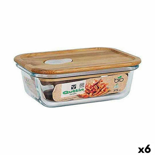 Lunch box Quttin 105272 Bamboo 17,5 x 13 cm Rectangular 600 ml (6 Units)