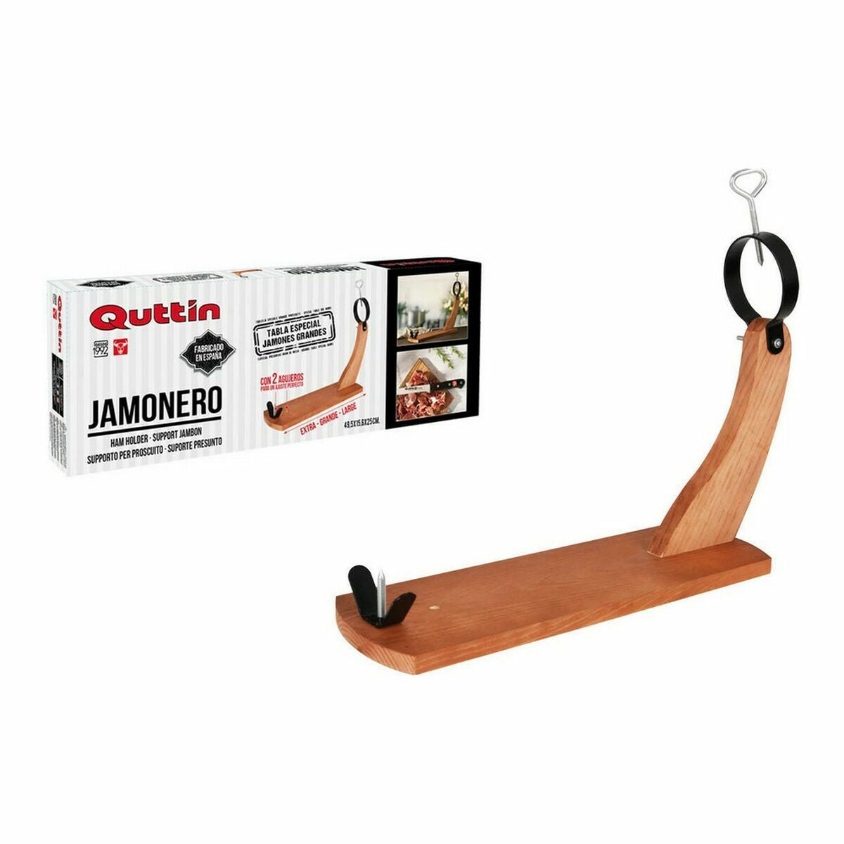 Wooden Ham Stand Quttin Quttin Wood (4 Units) (49,5 x 15,6 x 25 cm)