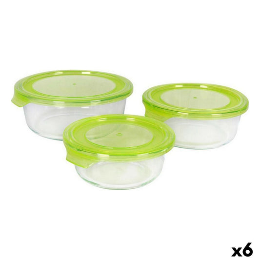 Set of 3 lunch boxes Quttin Green 17 cm (6 Units)