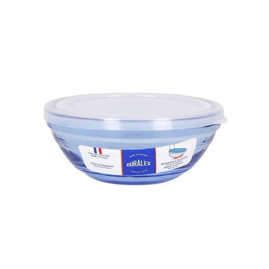 Round Lunch Box with Lid Duralex   Crystal Blue Ø 14 cm (16 Units)