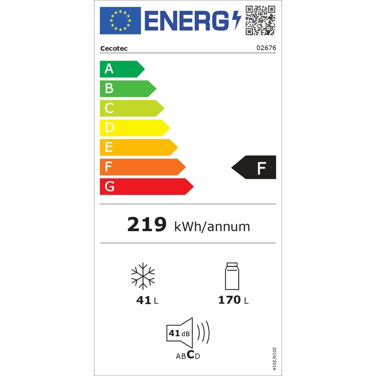 Refrigerator Cecotec 2D White 170 L