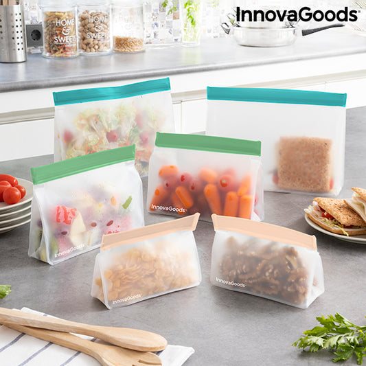 Set of Reusable Hermetically-sealed Bags Zags InnovaGoods 6 Pieces