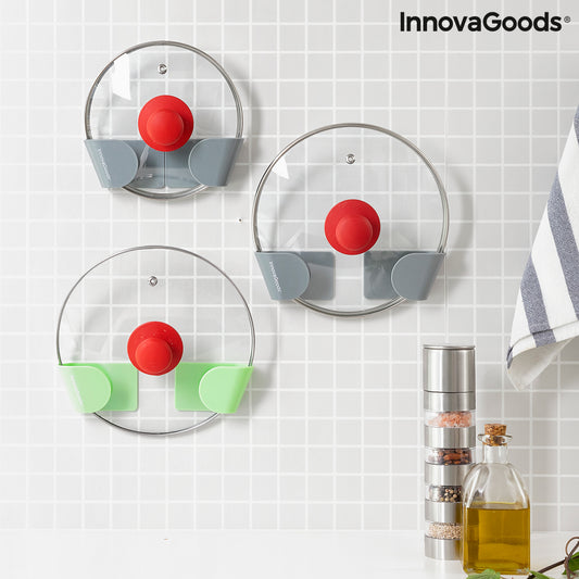 Set of 3 Adhesive Holders for Saucepan Lids Smarack InnovaGoods