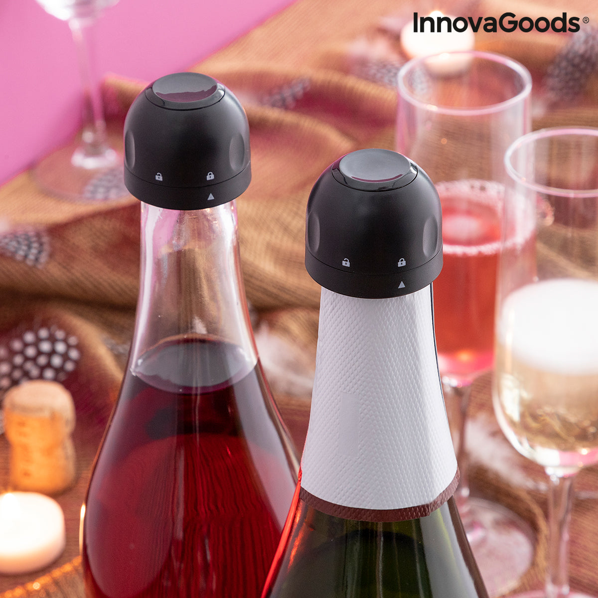 Set of Champagne Stoppers Fizzave InnovaGoods Pack of 2 units