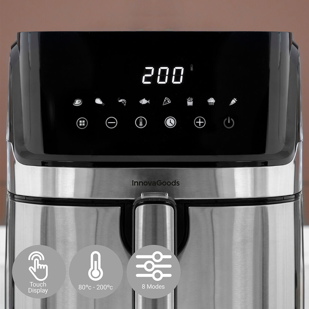 No-Oil Fryer InnovaGoods Fryinn Pro 5500 Black Stainless steel 1700 W 5,5 L