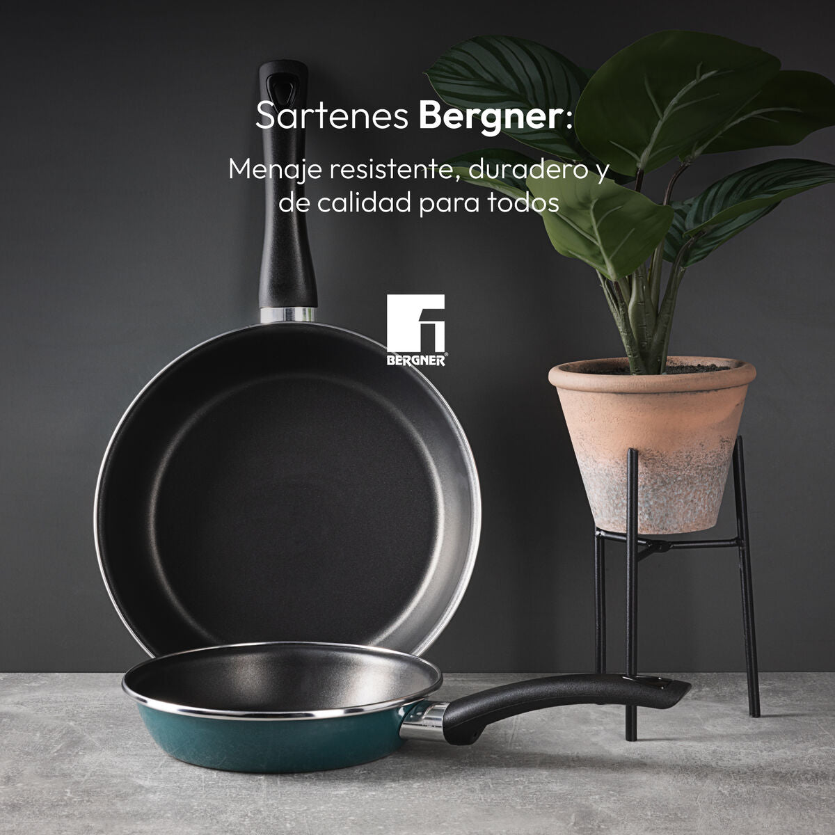 Set of Frying Pans Bergner CLASSIQUE Green