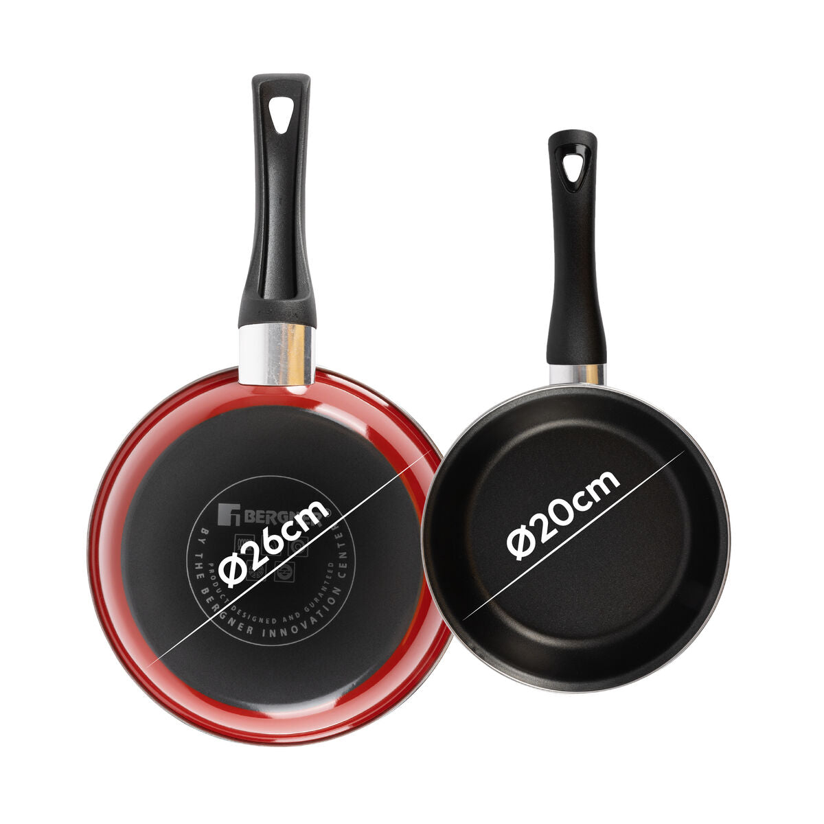 Set of Frying Pans Bergner CLASSIQUE Red Steel 2 Units