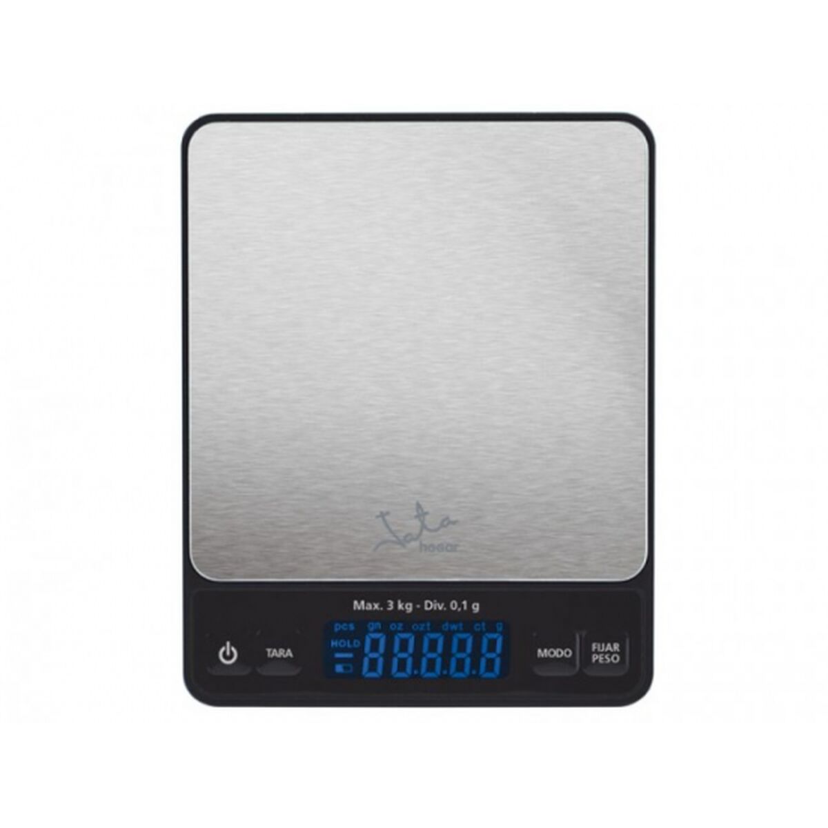 Digital Kitchen Scale JATA 773 3 Kg Stainless steel 3 kg Grey Blue Black/Grey