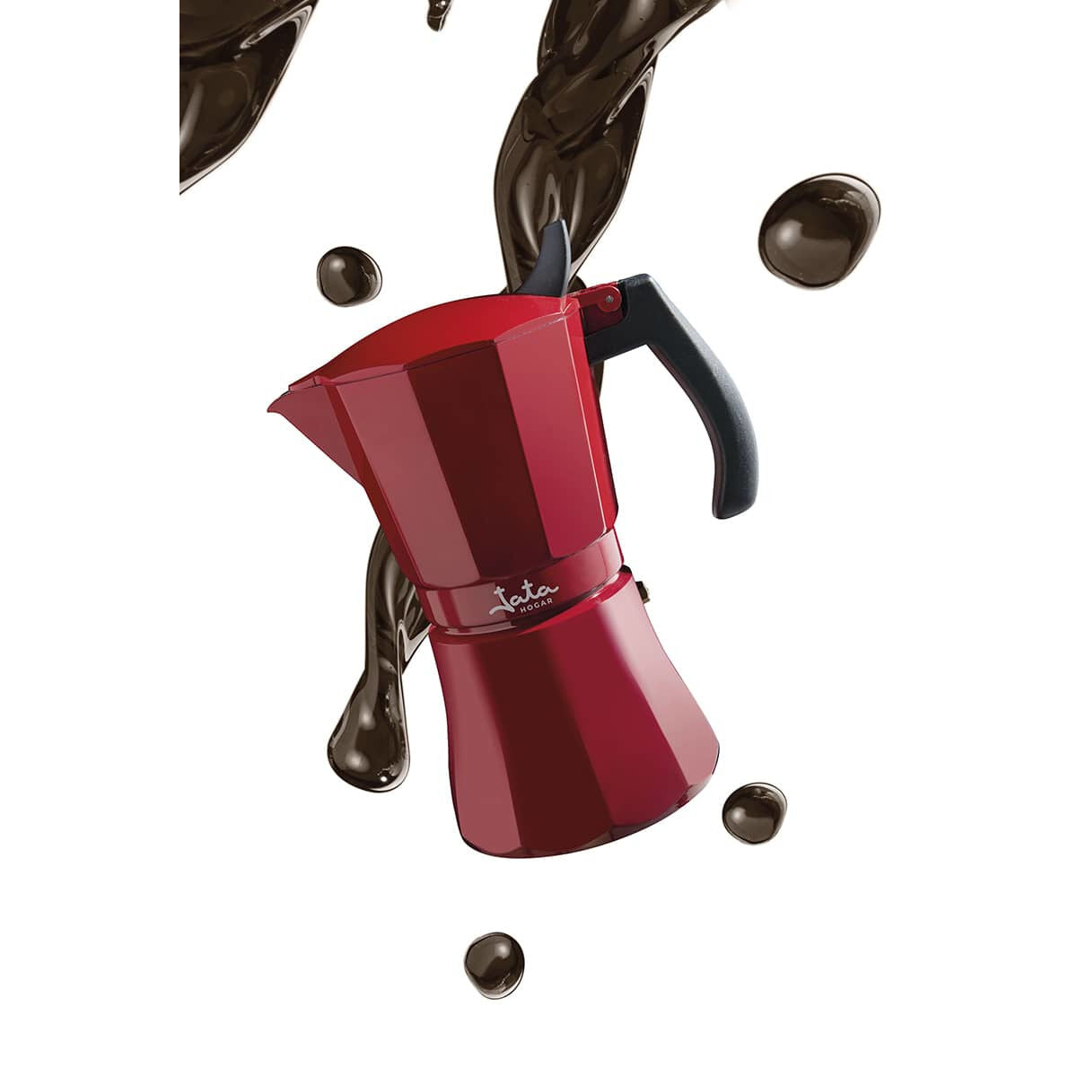 Italian Coffee Pot JATA HCAF2012      * Red Aluminium (12 Cups)