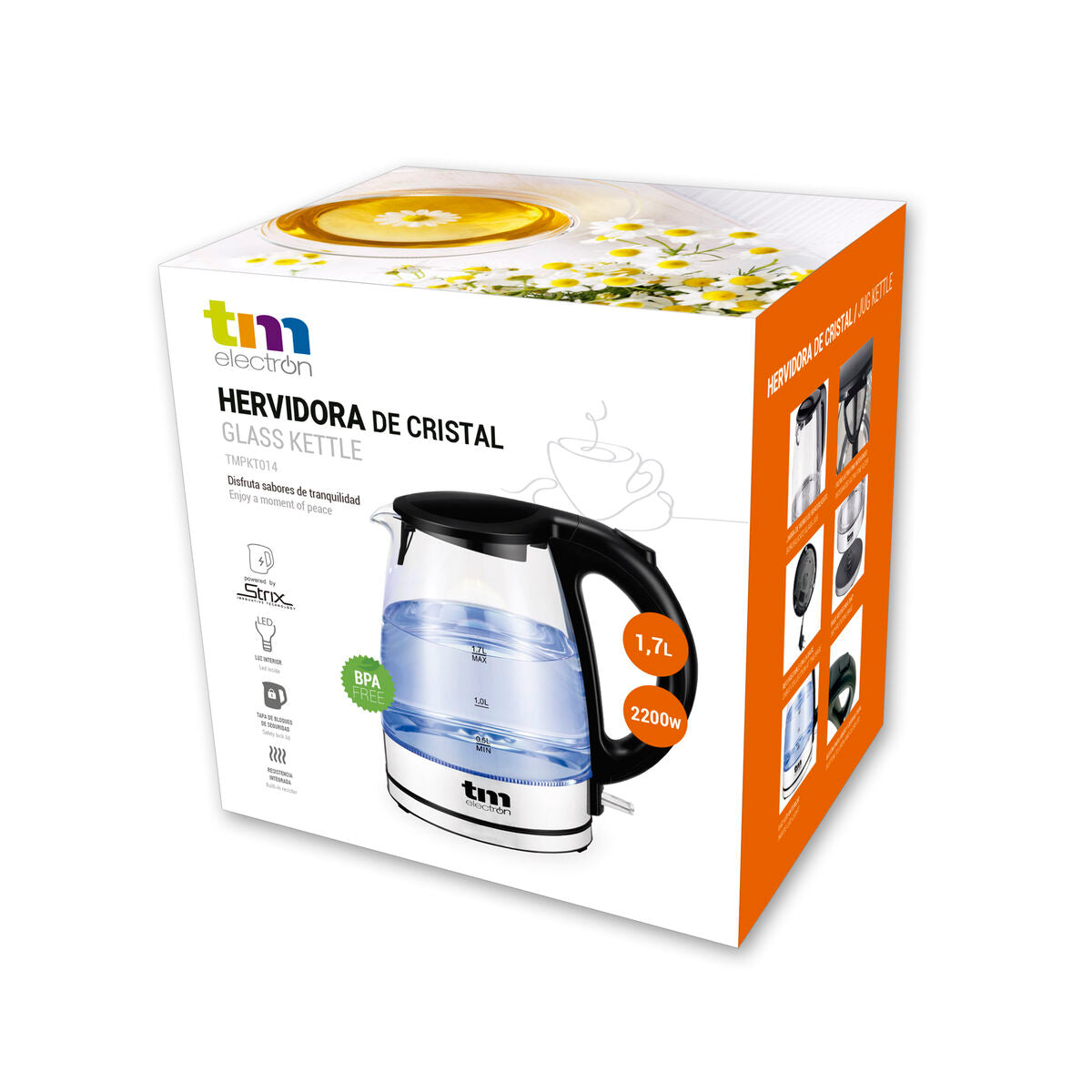 Kettle TM Electron 1,7 L Crystal Borosilicate Glass