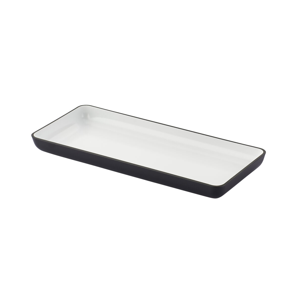 Tray Rectangular White/Black Melamin (23 x 11 x 2,5 cm)