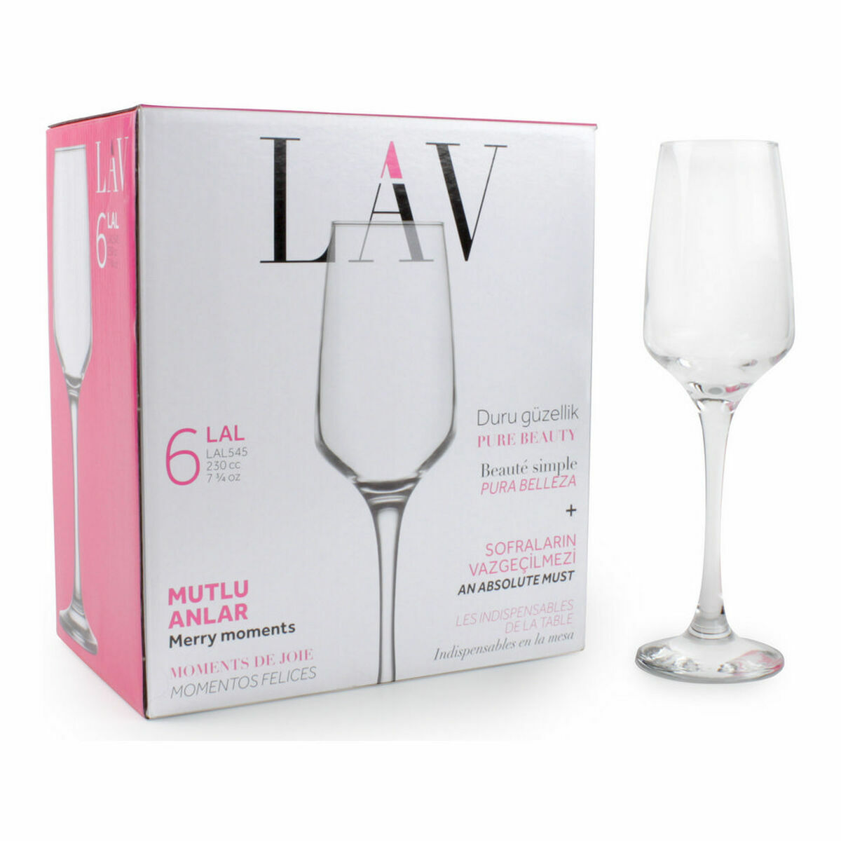 Set of cups LAV Lal (4 Units) (6 pcs)