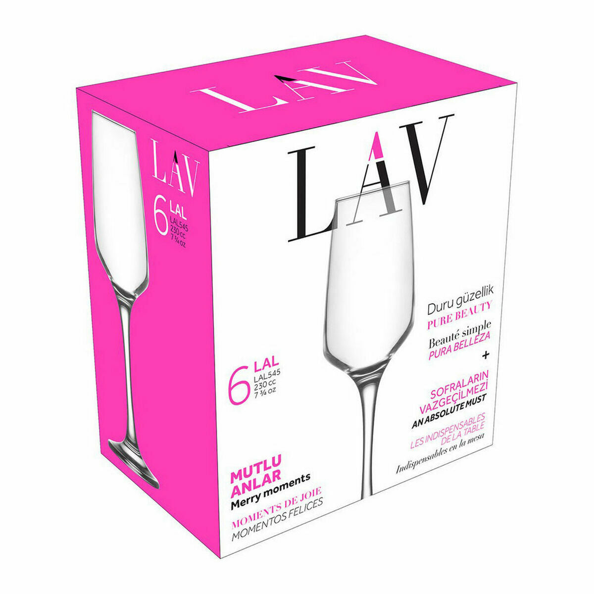 Set of cups LAV Lal (4 Units) (6 pcs)