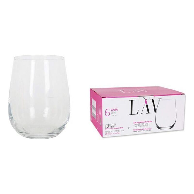 Set of glasses LAV Gaia (6 uds) (475 ml)