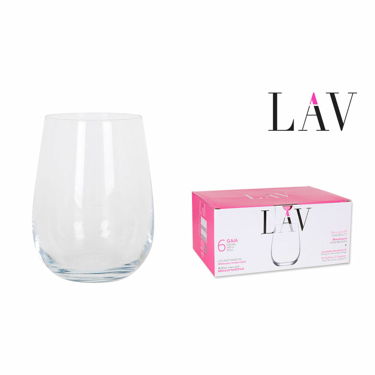 Set of glasses LAV Gaia Transparent (6 pcs)