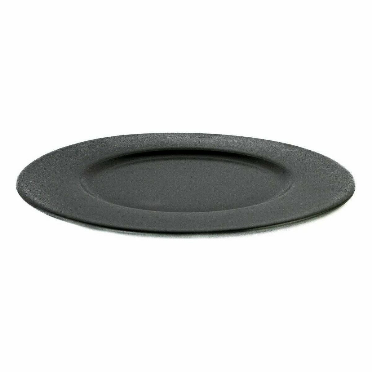 Flat Plate Viejo Valle Neat Black Porcelain Ø 28 cm (6 Units)