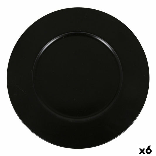 Underplate Inde Neat Black Porcelain Ø 32 cm (6 Units)