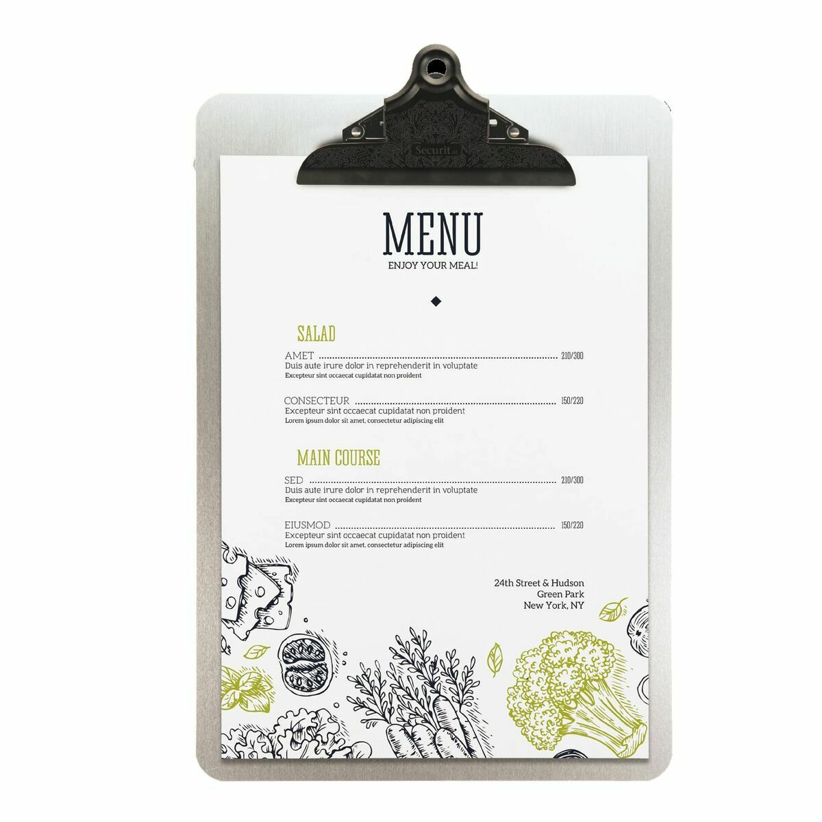 Menu holders Securit Food&drink 33,2 x 22,8 cm Metal