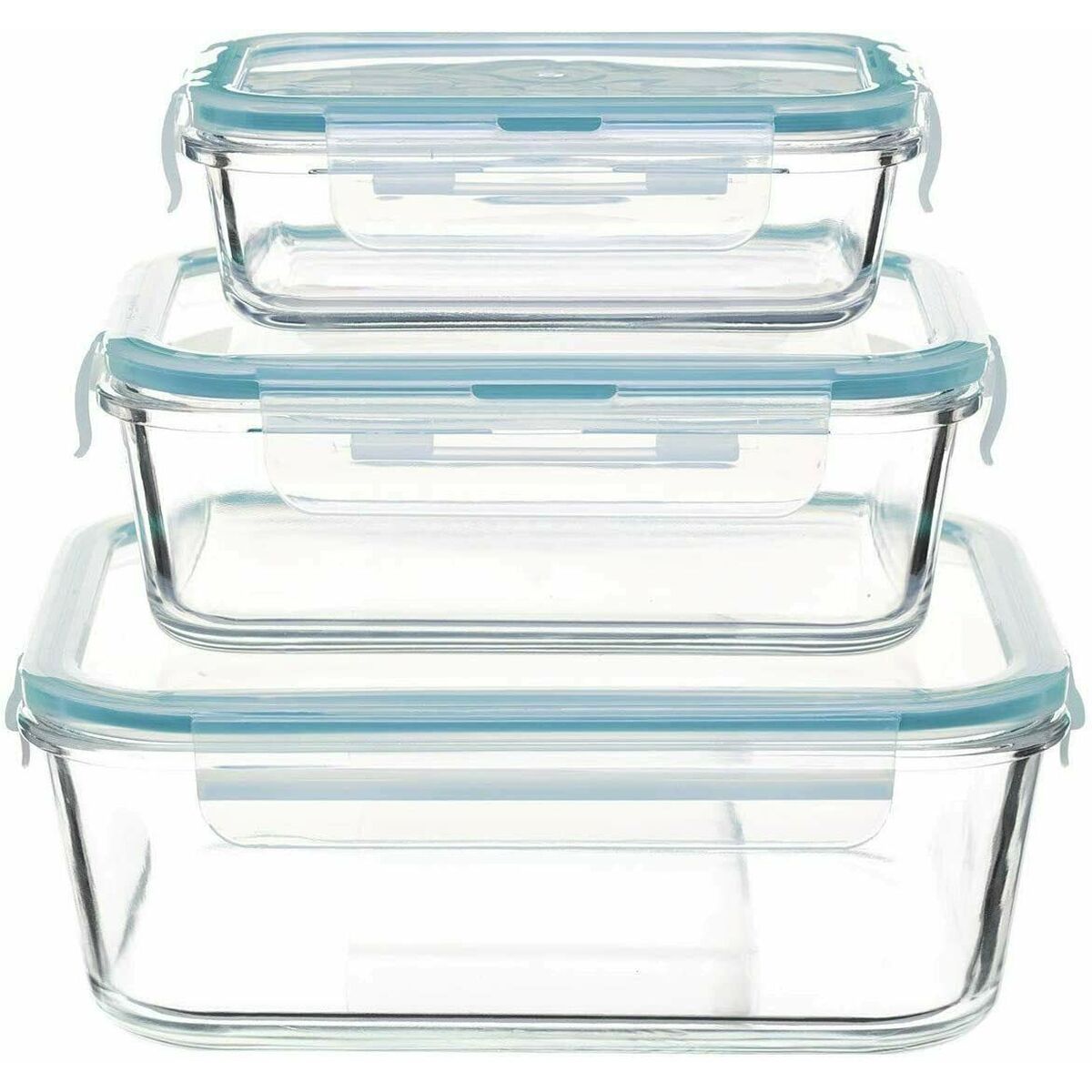 Set of lunch boxes Glass polypropylene 3 Pieces