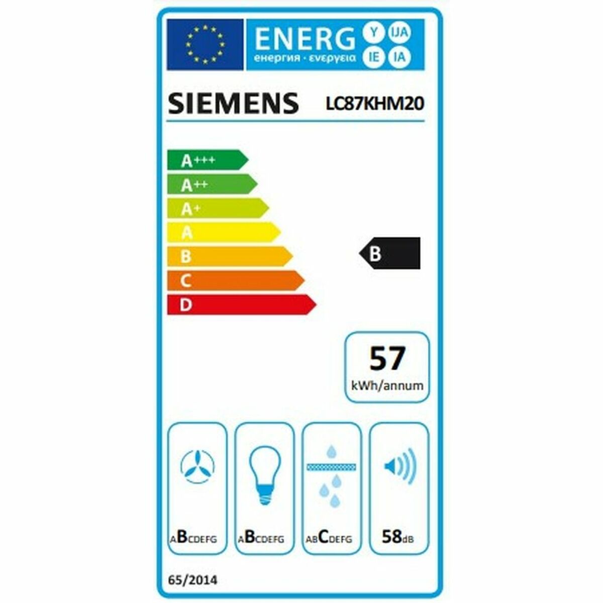 Conventional Hood Siemens AG LC87KHM20 80 cm 680 m³/h 260 W A White