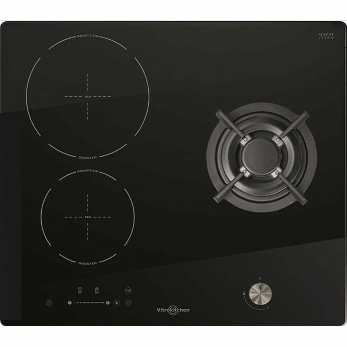 Glass-Ceramic Hob Vitrokitchen VG601NB 60 cm