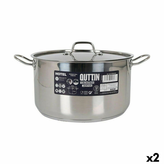 Casserole with Lid Quttin Hotel Steel ø 30 x 17 cm (2 Units)