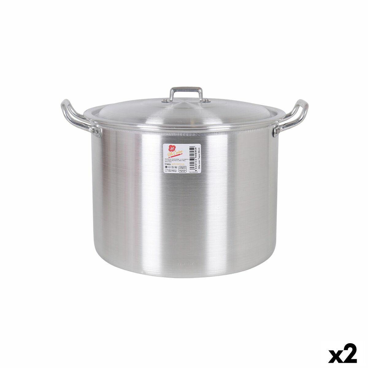 Casserole with Lid Aluminium 36 x 30 x 26 cm (2 Units)