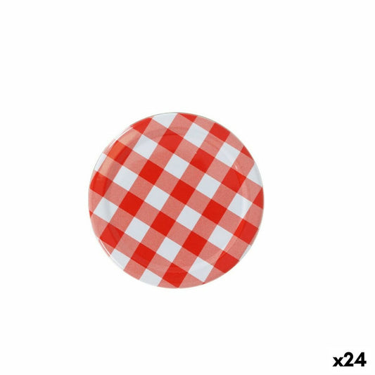 Set of lids Sarkap   Gingham 6 Pieces 6,6 x 0,8 cm (24 Units)