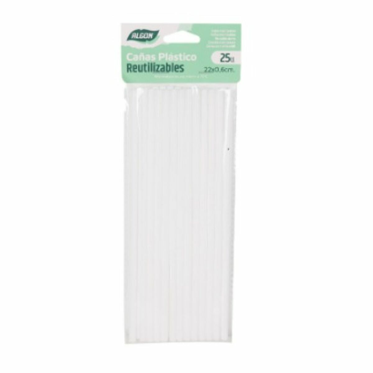 Reusable Straws Algon White Plastic 36 Units 22 cm 6 mm