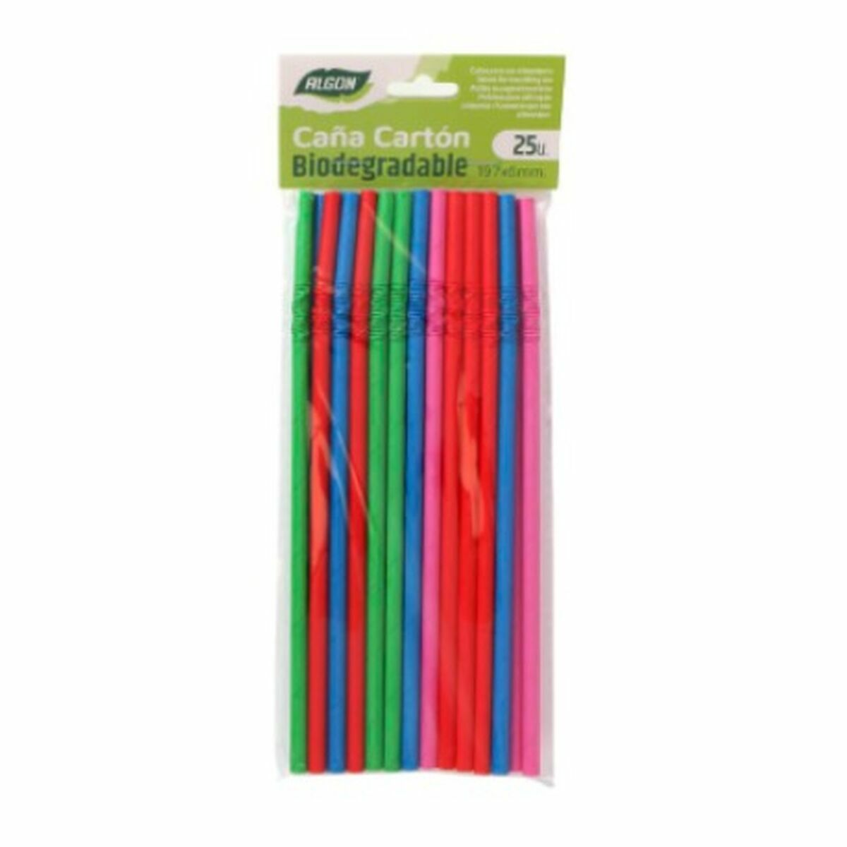 Straws Algon Cardboard Multicolour 25 Pieces 24 Units