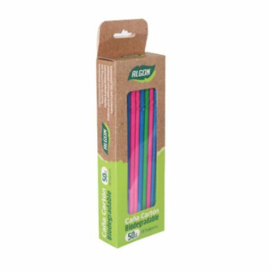 Straws Algon Cardboard Multicolour 50 Pieces 24 Units