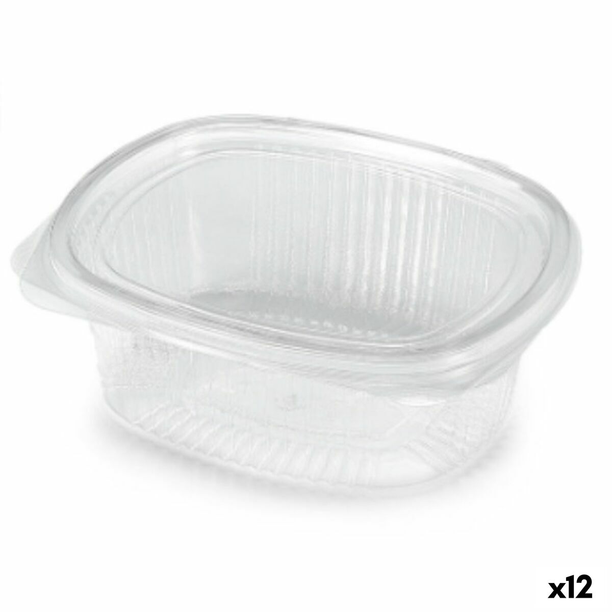 Food Preservation Container Algon Reusable 1 L Transparent Oval 19 x 16 x 6,5 cm (12 Units)