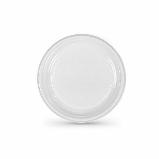 Set of reusable plates Algon White Plastic (24 Units)