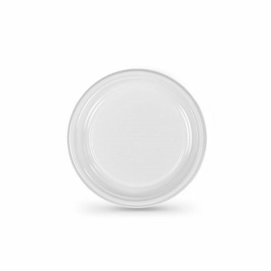 Set of reusable plates Algon White Plastic (6 Units)