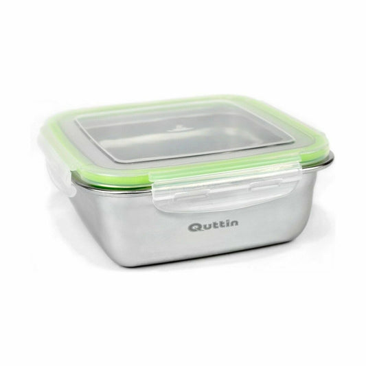 Hermetic Lunch Box Quttin Squared Stainless steel 750 ml 15 x 15 x 6,5 cm (12 Units)