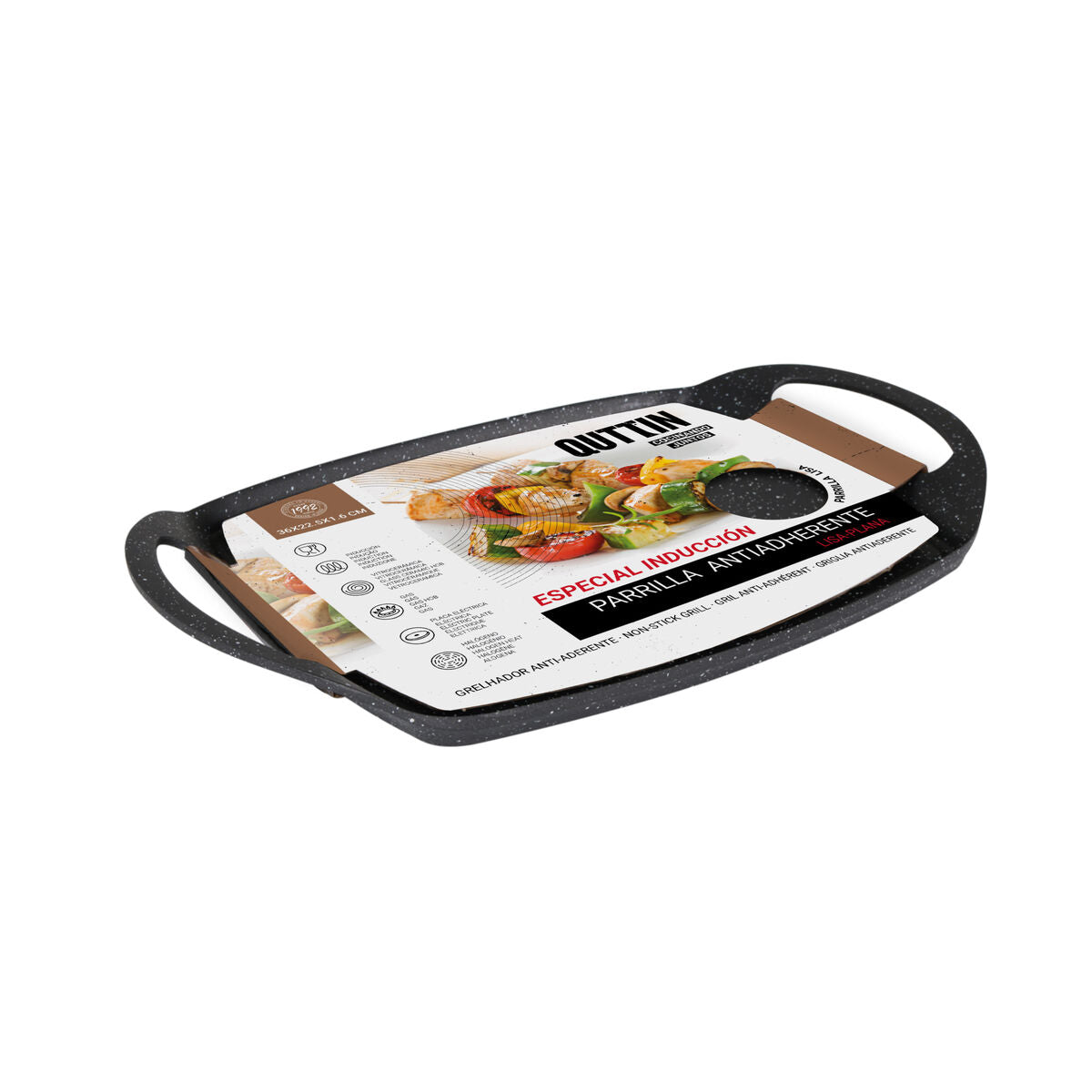 Flat grill plate Quttin 36 x 22,5 x 1,6 cm (6 Units)