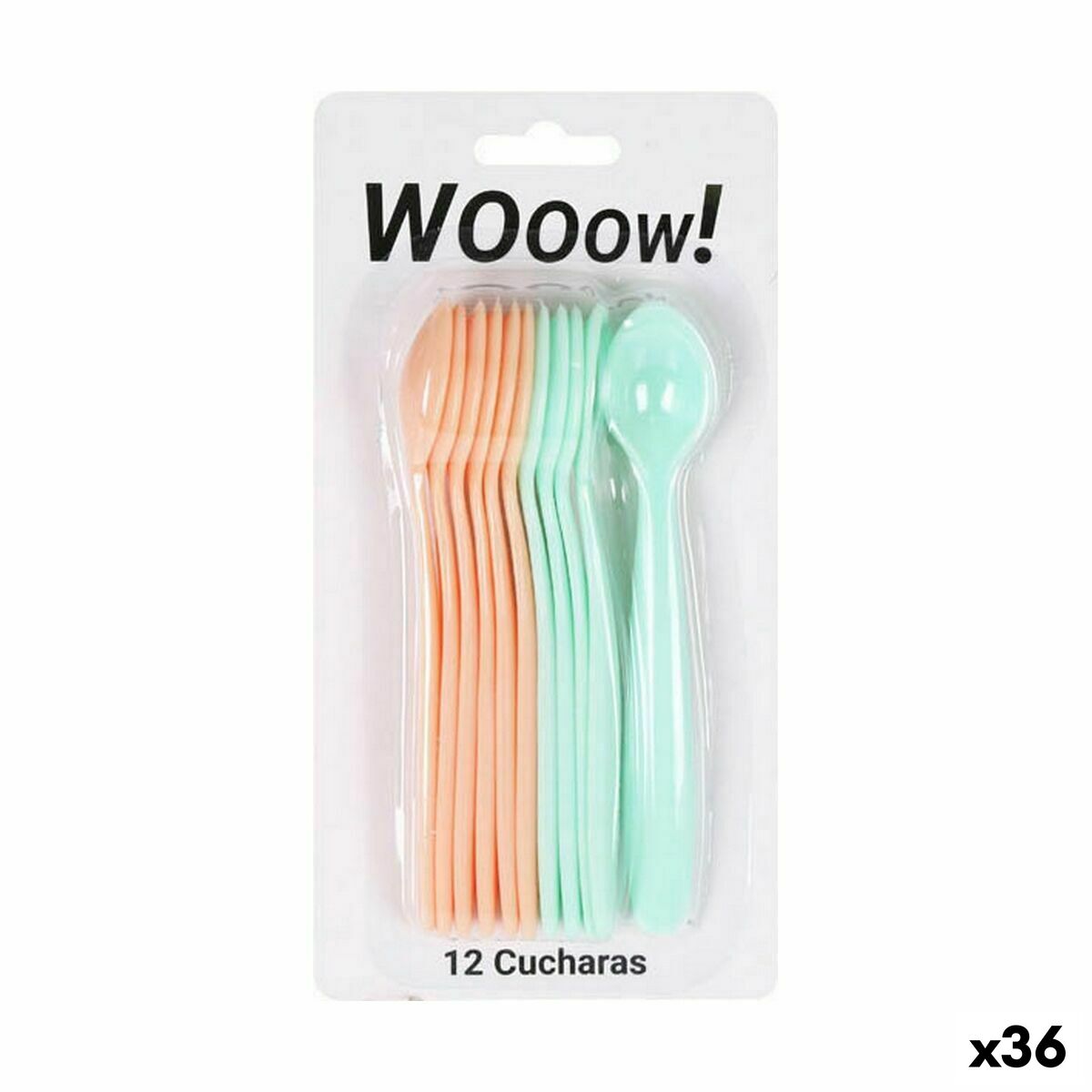 Reusable spoon set Reusable Multicolour 20 cm 12 Pieces (36 Units)