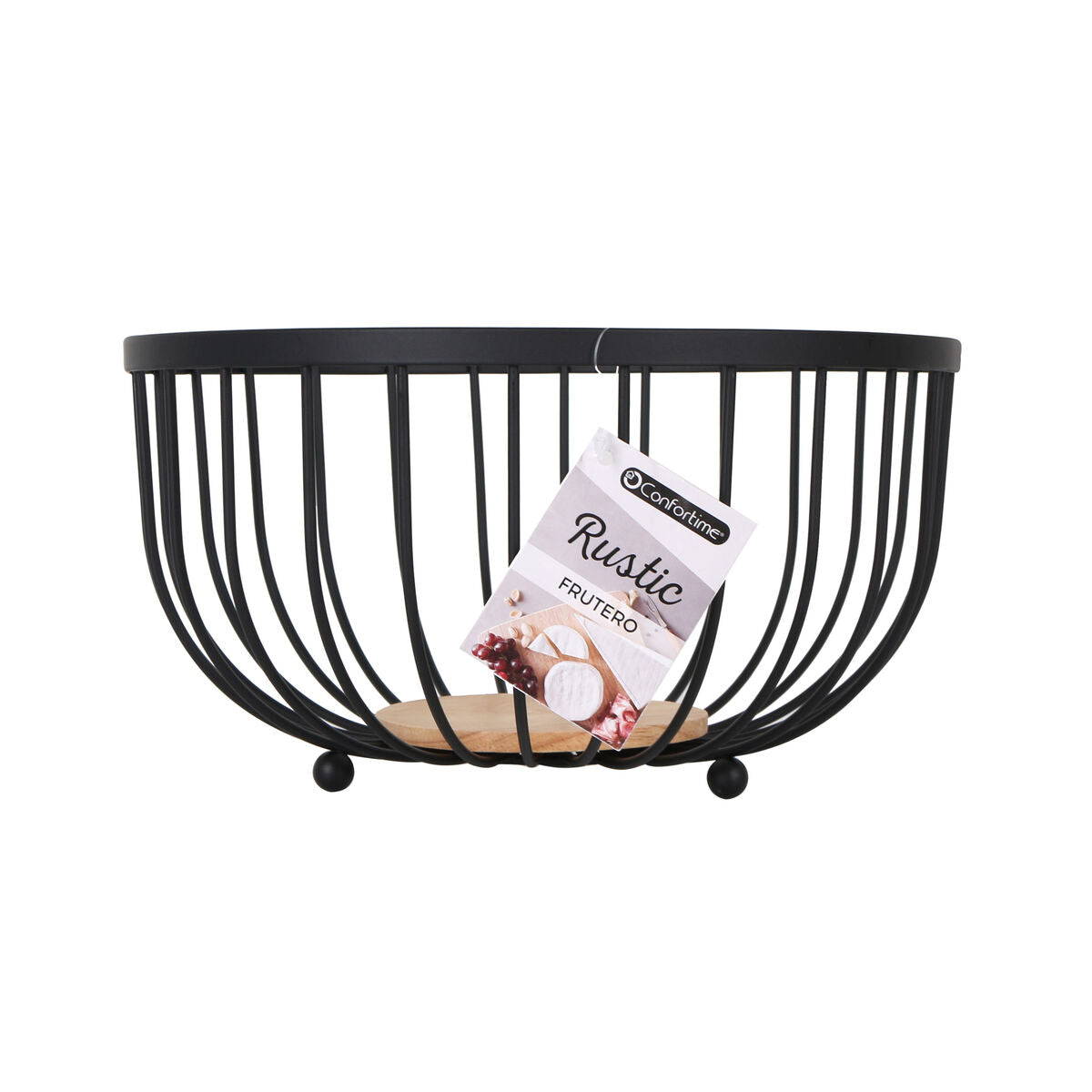 Fruit Bowl Confortime Rustic Black 25 x 25 x 13 cm 390 cm (12 Units)