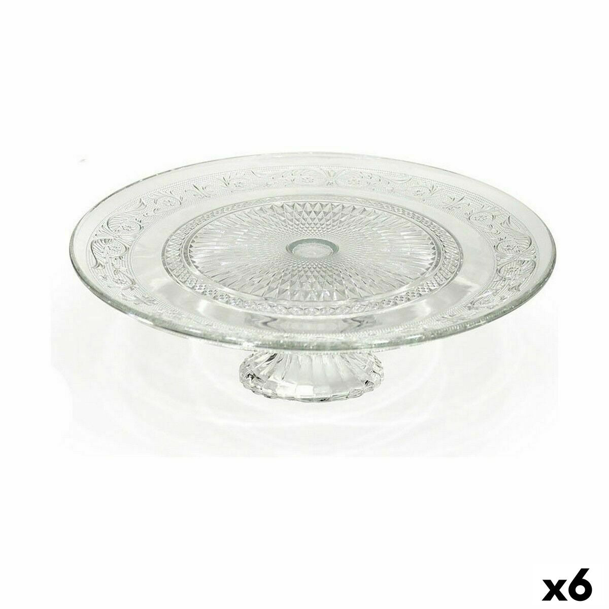 Cake and sponge cake dish La Mediterránea Glass 33 x 33 x 9,5 cm (6 Units)